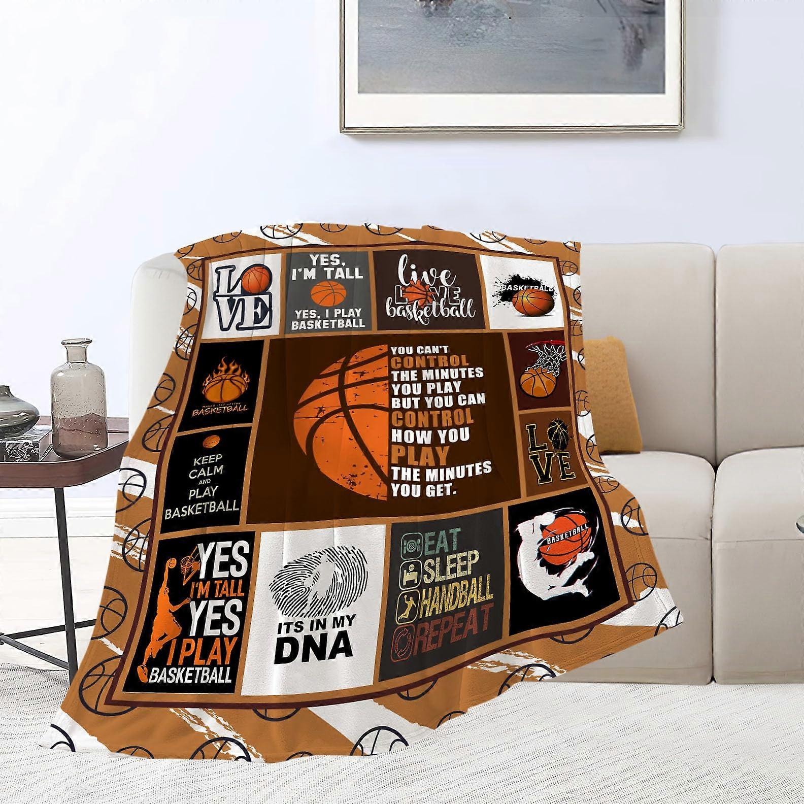 Basketball Fleece Throw Blanket Soft Warm Flannel Plush Bedding for Couch Sofa Bed 60'x80'