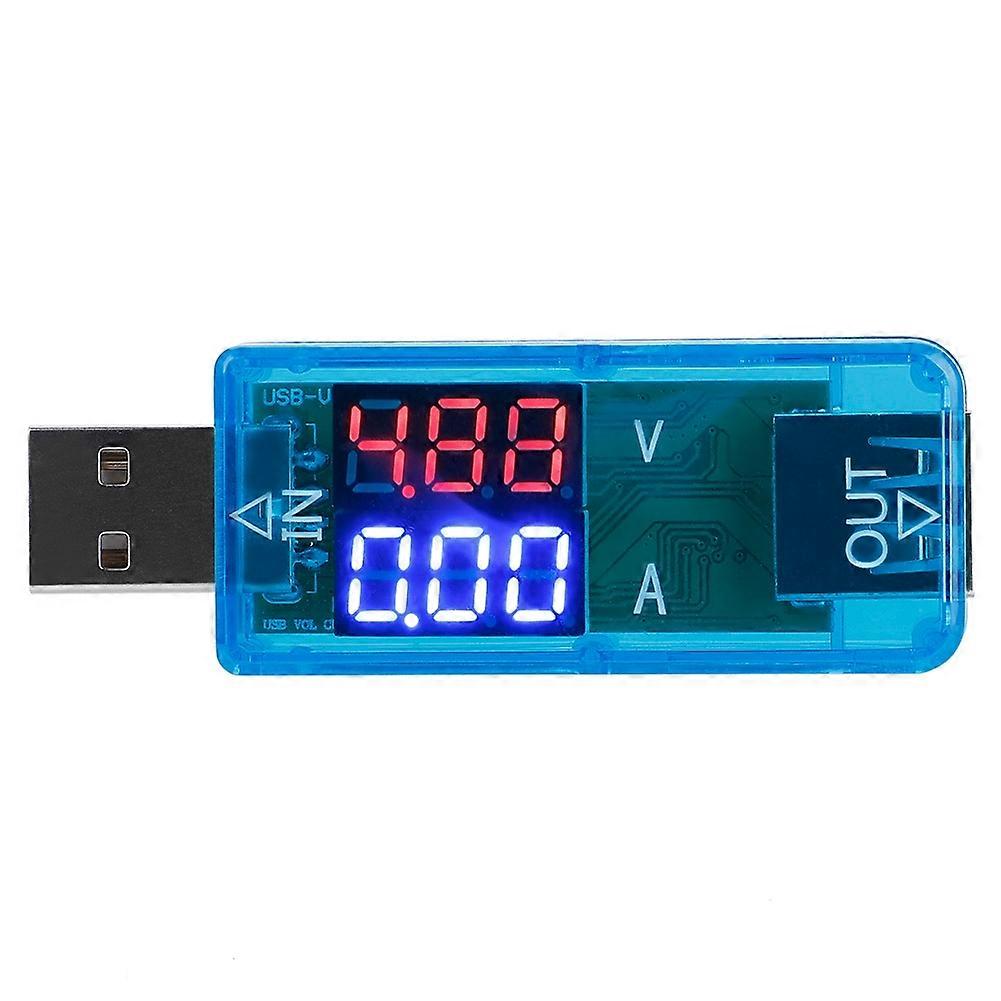 USB Color LCD Voltmeter Ammeter Current Meter Multimeter Charger USB Tester (Blue)