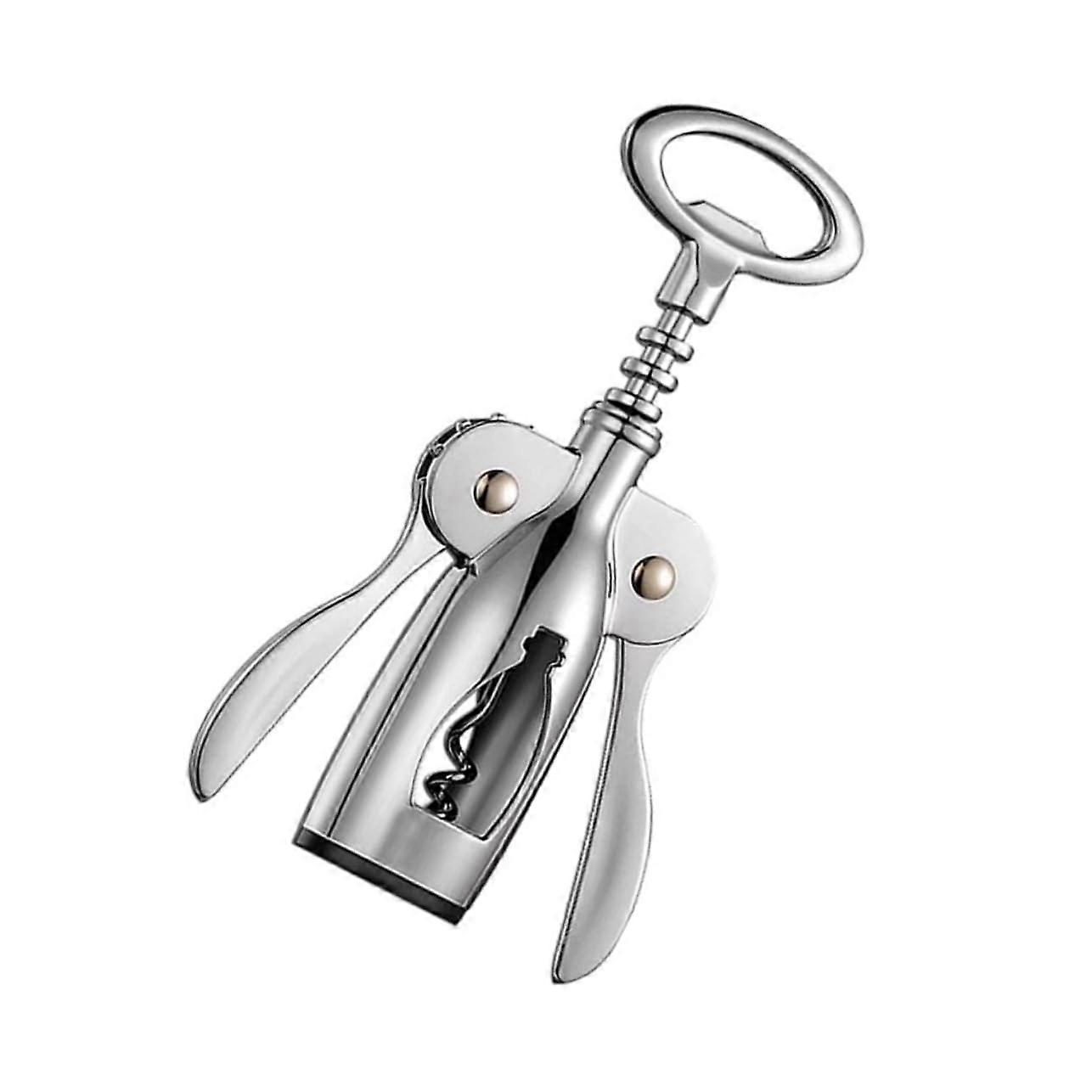 Zinc Alloy Wine Corkscrew Bottle Opener with Compact Manual Design for Parties and Wine Lovers