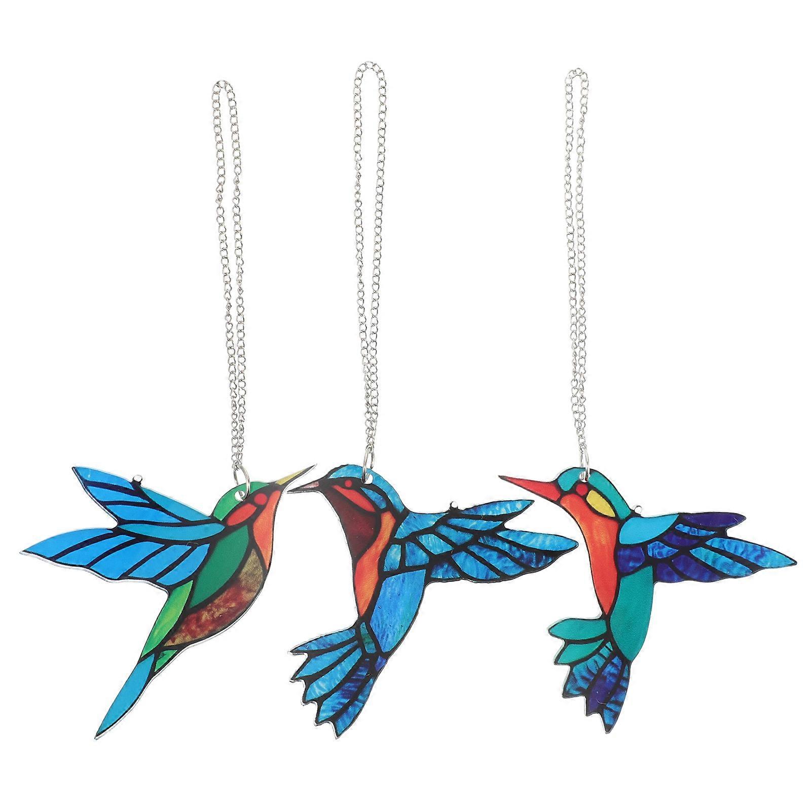 3Pcs Acrylic Hummingbird Window Hanging for Decorative Use