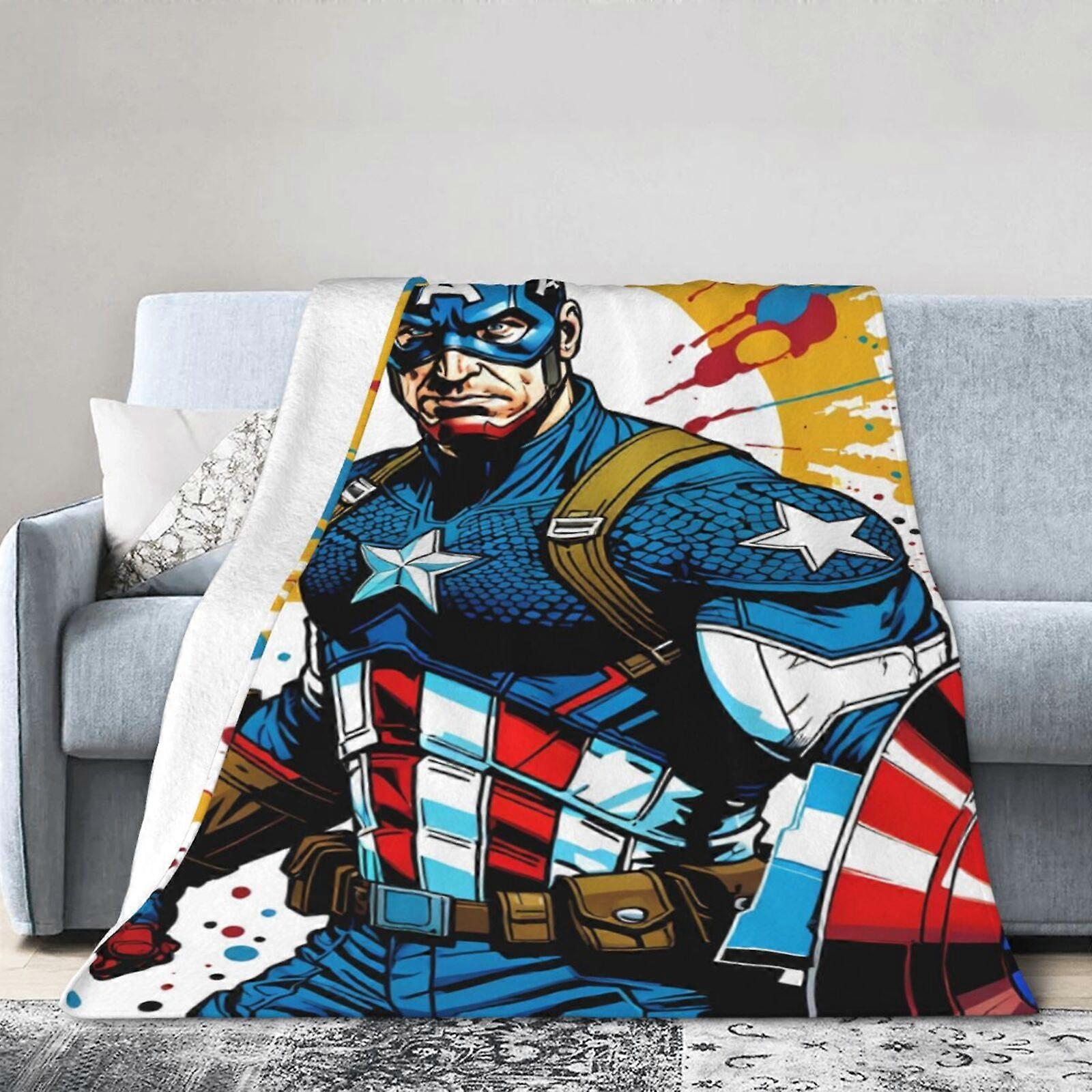 캡틴 아메리카 담요 던지기 침구실 장식 플란넬 담요 침대 소파용 40"X30"