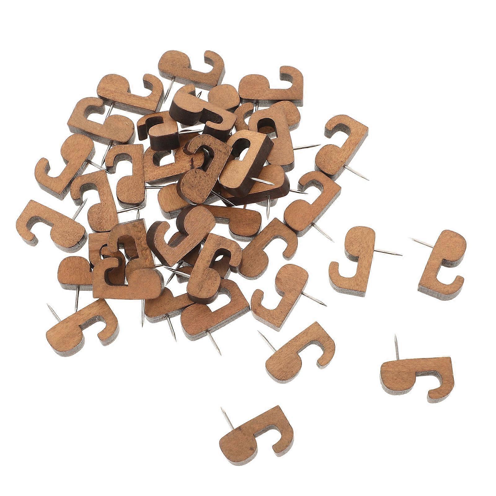 Wooden Thumb Tack Hooks for Home Use 40Pcs Delicate Push Pins for Decoration
