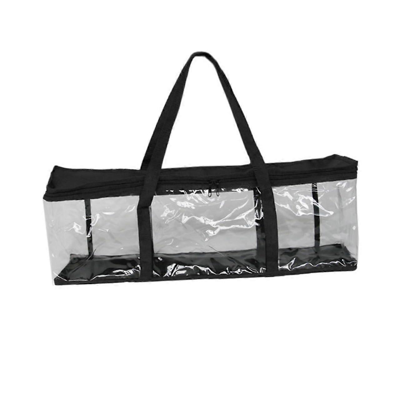 Portable Book and Media Storage Bag Transparent DVD Organizer Case Zippered Carrier Reinforced Handles Scratch Resistant