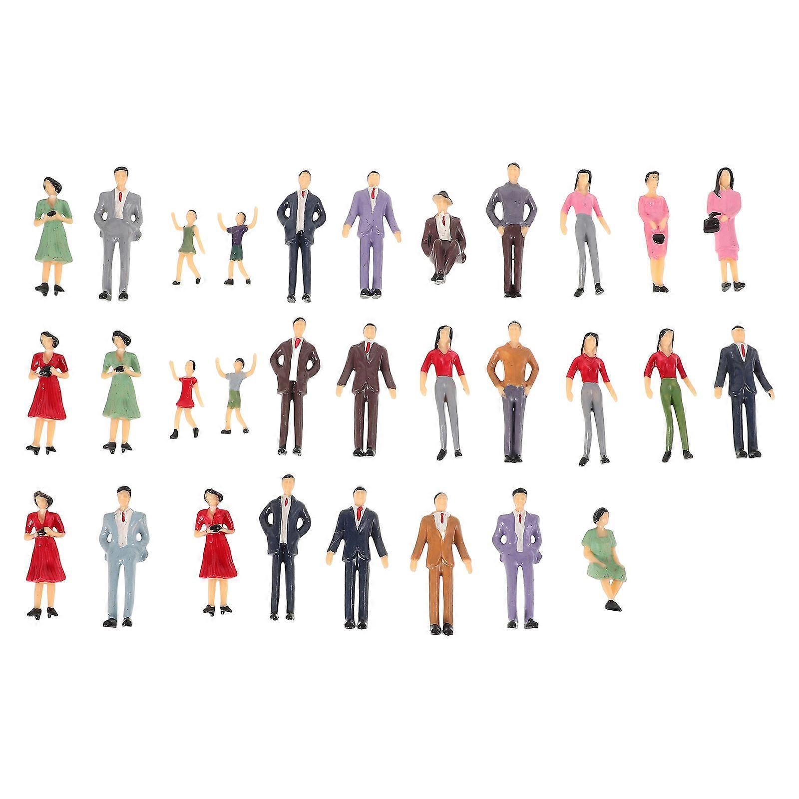 Miniature Scene Decorations Realistic People Figurines for Sand Table 30Pcs