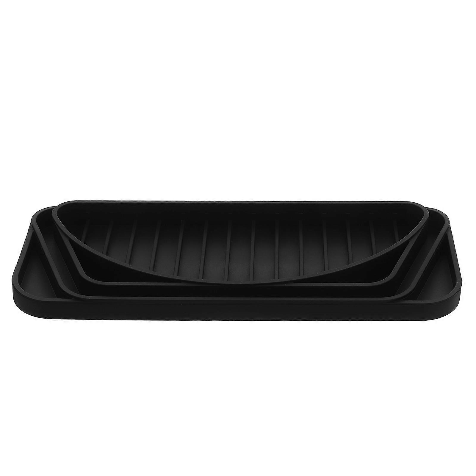 Silicone Water Catcher Mat for Refrigerator Drip Tray Black