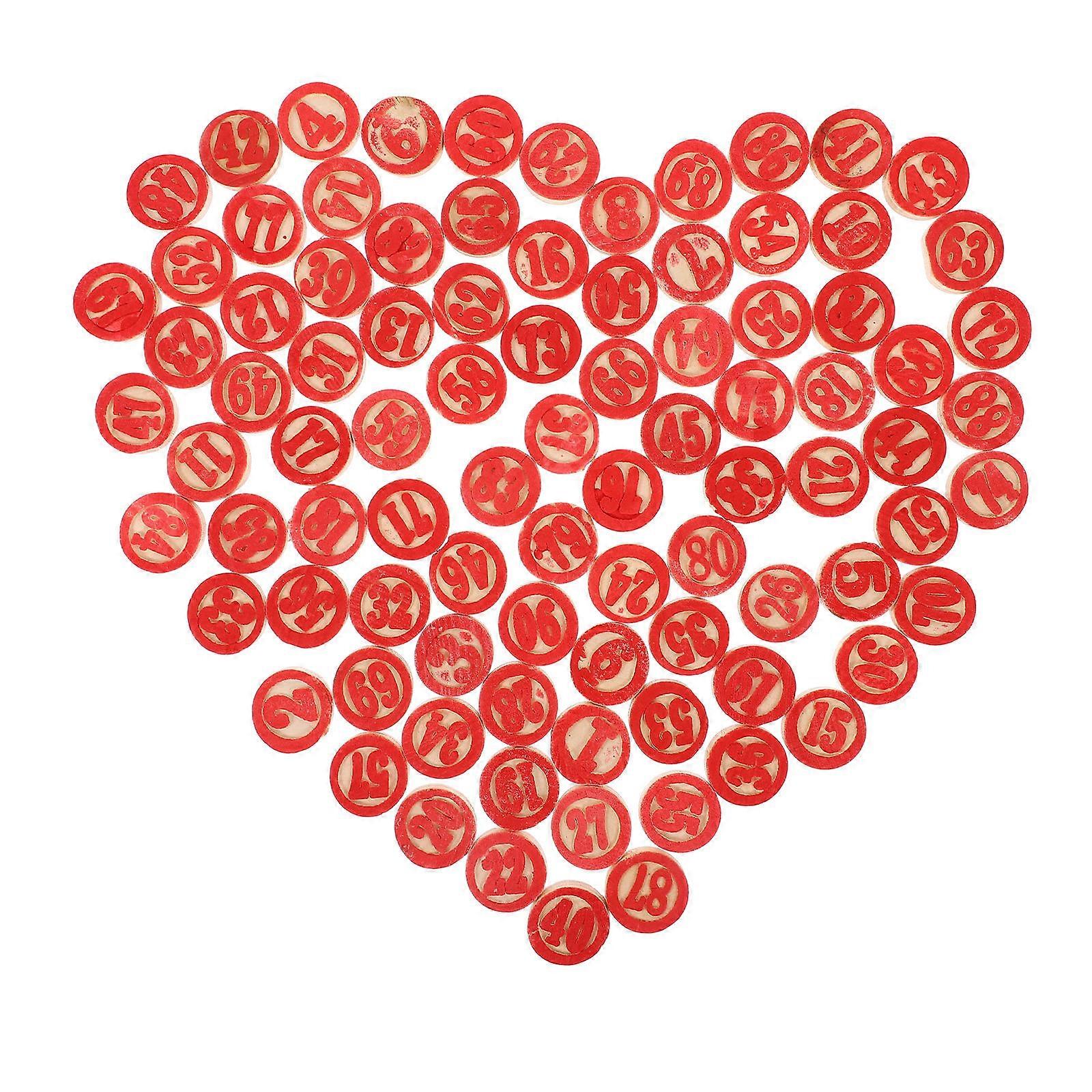 Red Wooden Number Chess Replacement Pieces for Game 2Sets