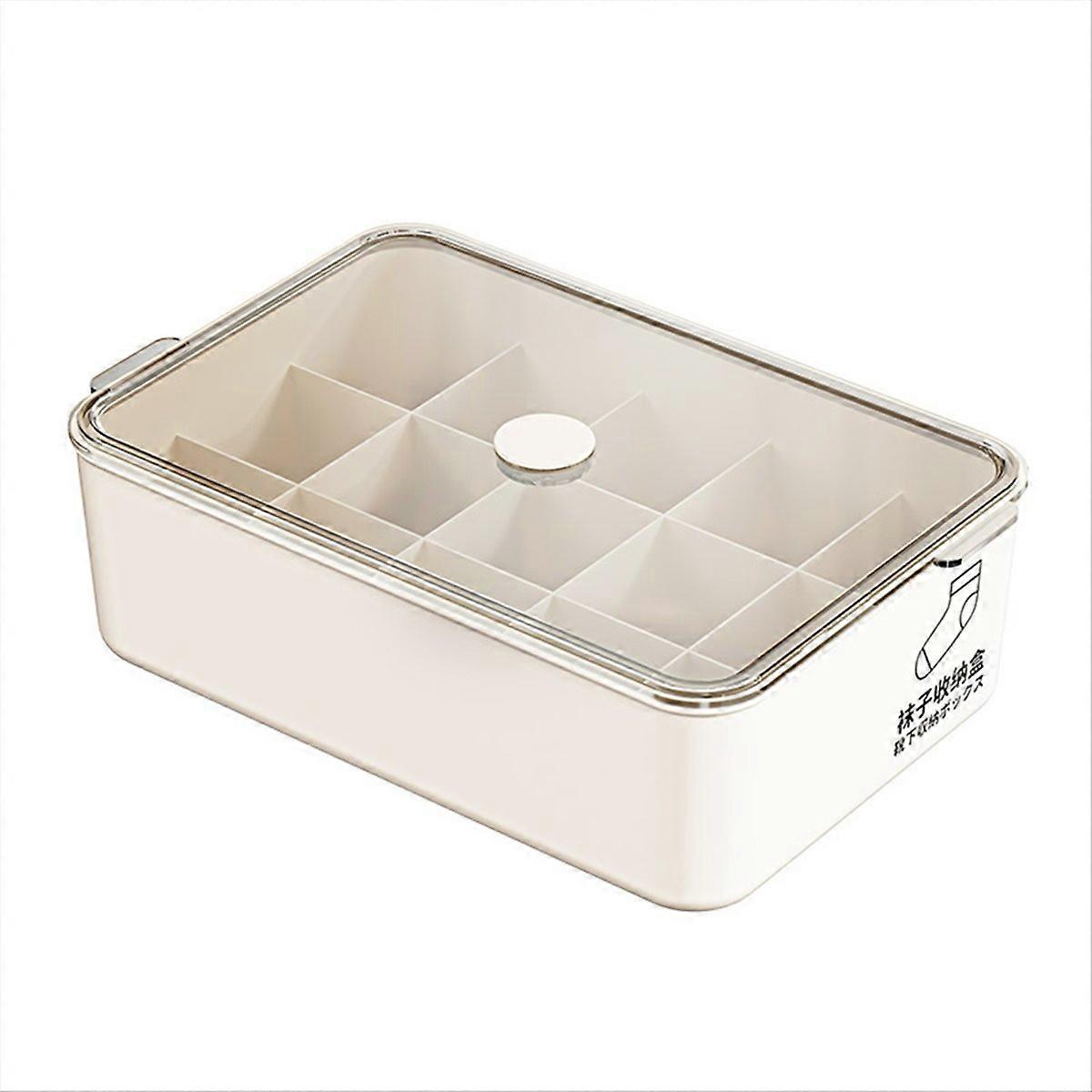 Capacity Underwear Storage Box with Dustproof Cover,Socks Organizer,