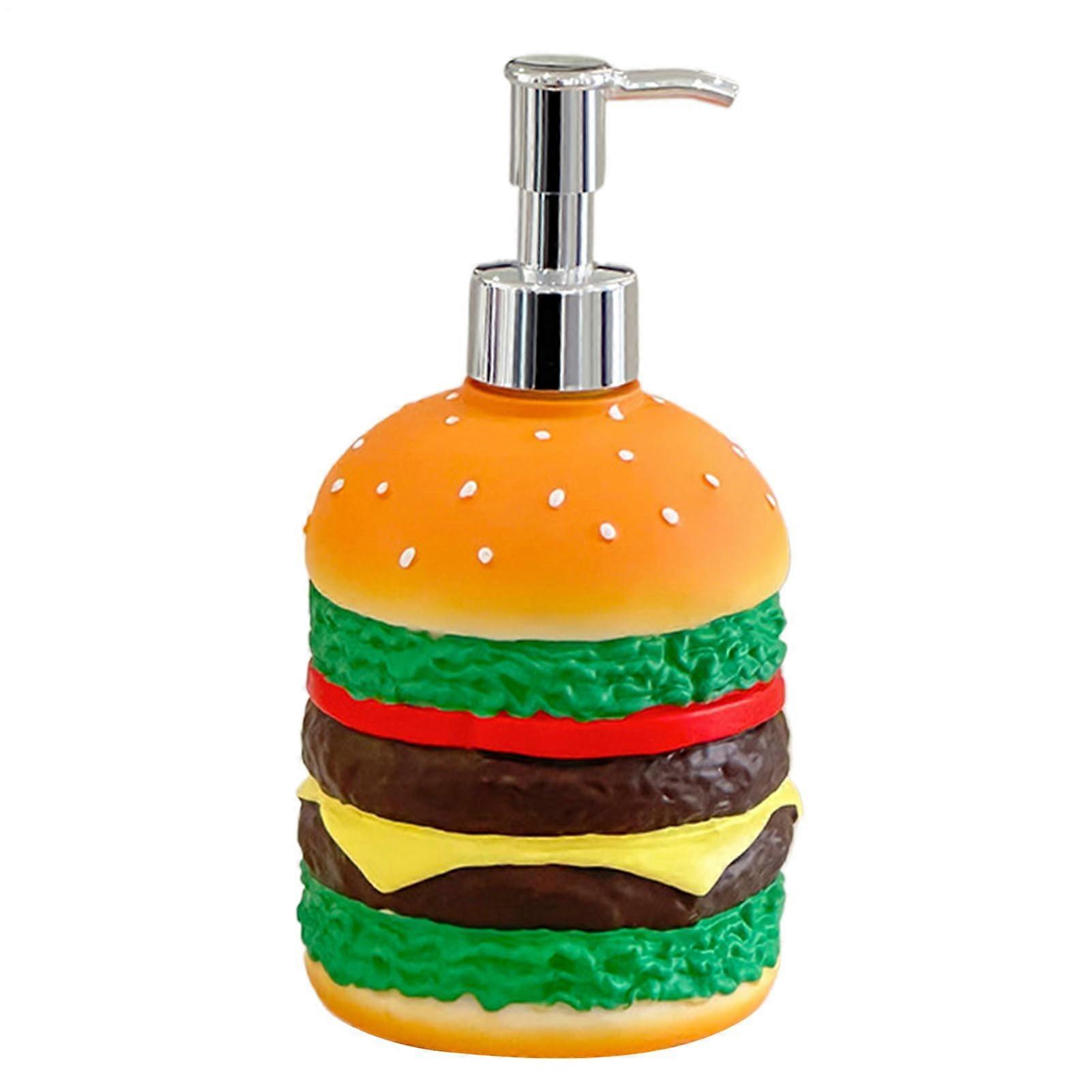 Hamburger Shaped Soap Dispenser Refillable Liquid Pump for Kitchen Sink and Cute Bathroom Decor