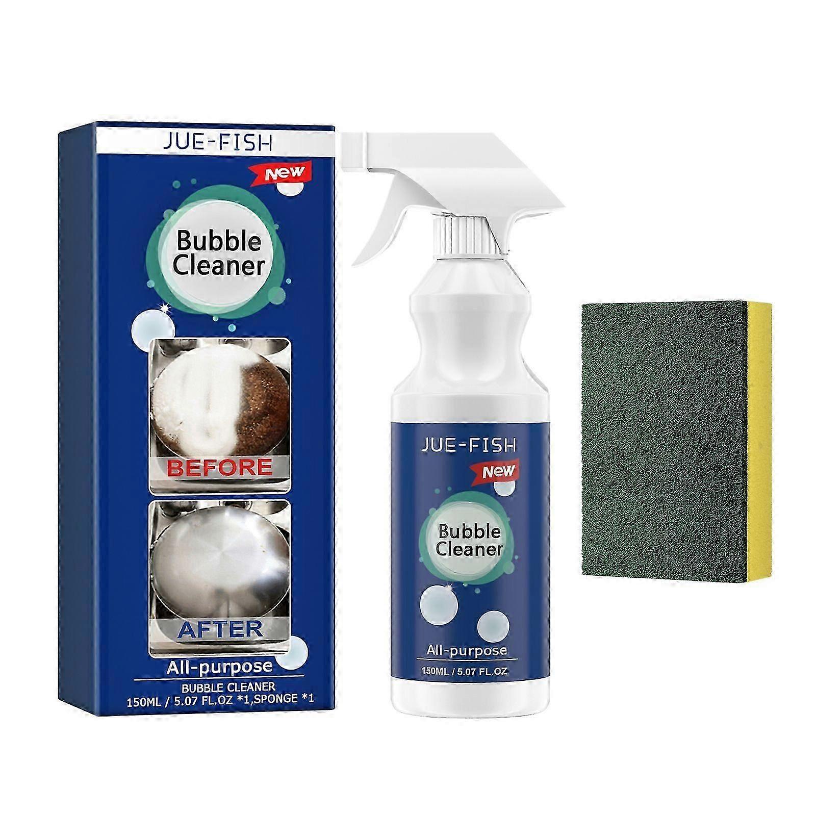kitchen Grease foam cleaner contains baking soda, lemon extract, and enzymes