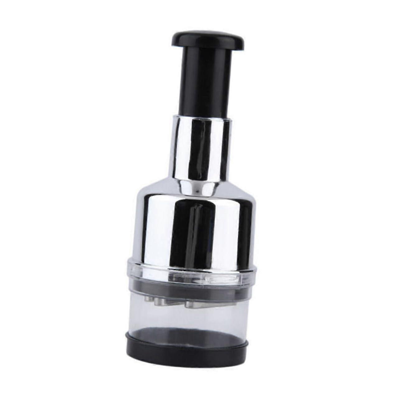 Manual Garlic Press and Vegetable Chopper Stainless Steel Crusher for Quick Onion and Cheese Prep