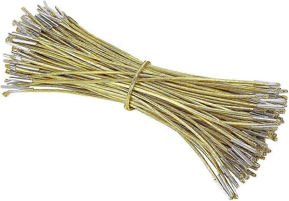 120Pcs Elastic Barbed Cord Polyester Stretch Loop Band with Metal Ends Elastic Cord Stretch Round String with Metal Barbs Fastener for Elastic Menus P