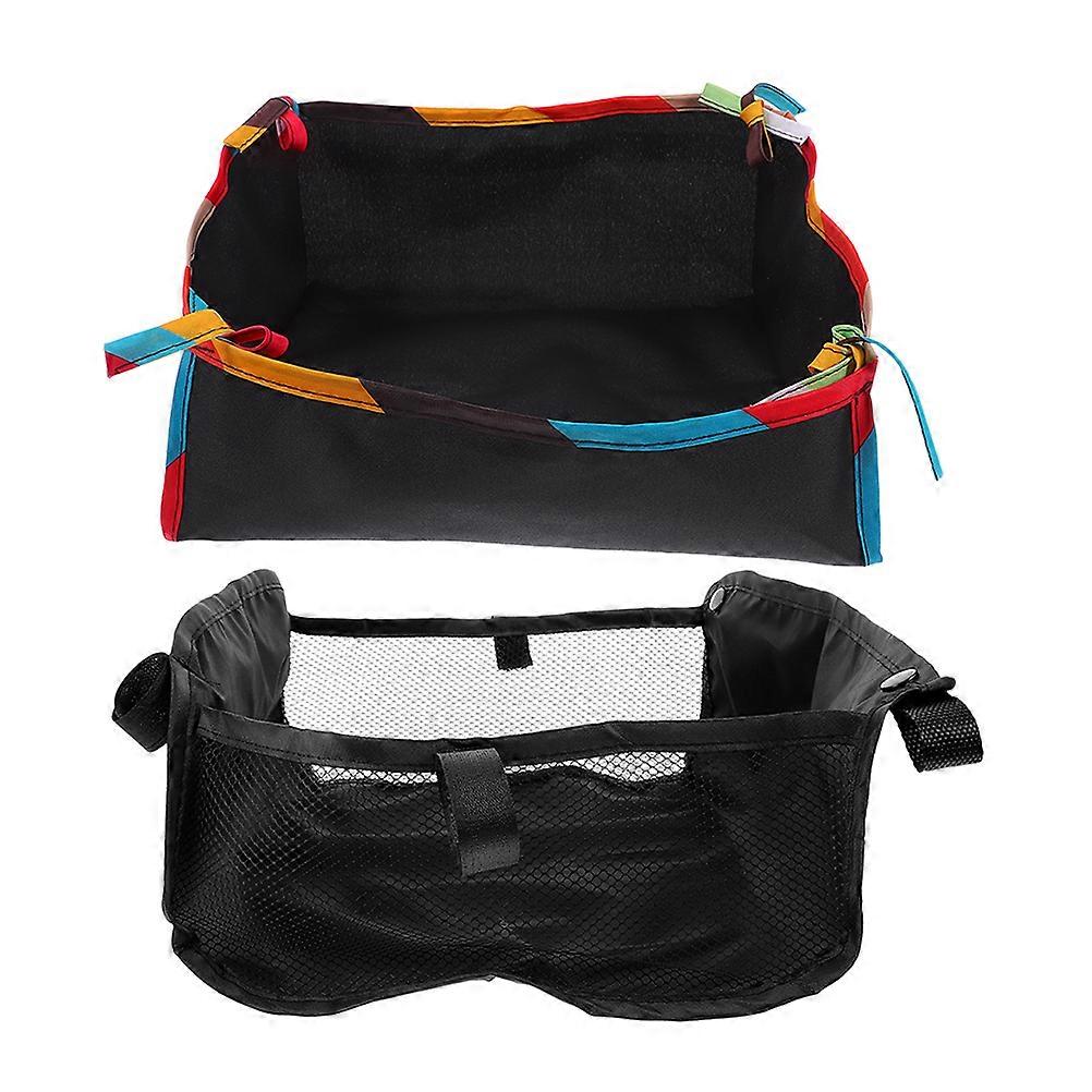 Baby Stroller Diaper Storage Bag for Bottom Basket 2Pcs Assorted Color