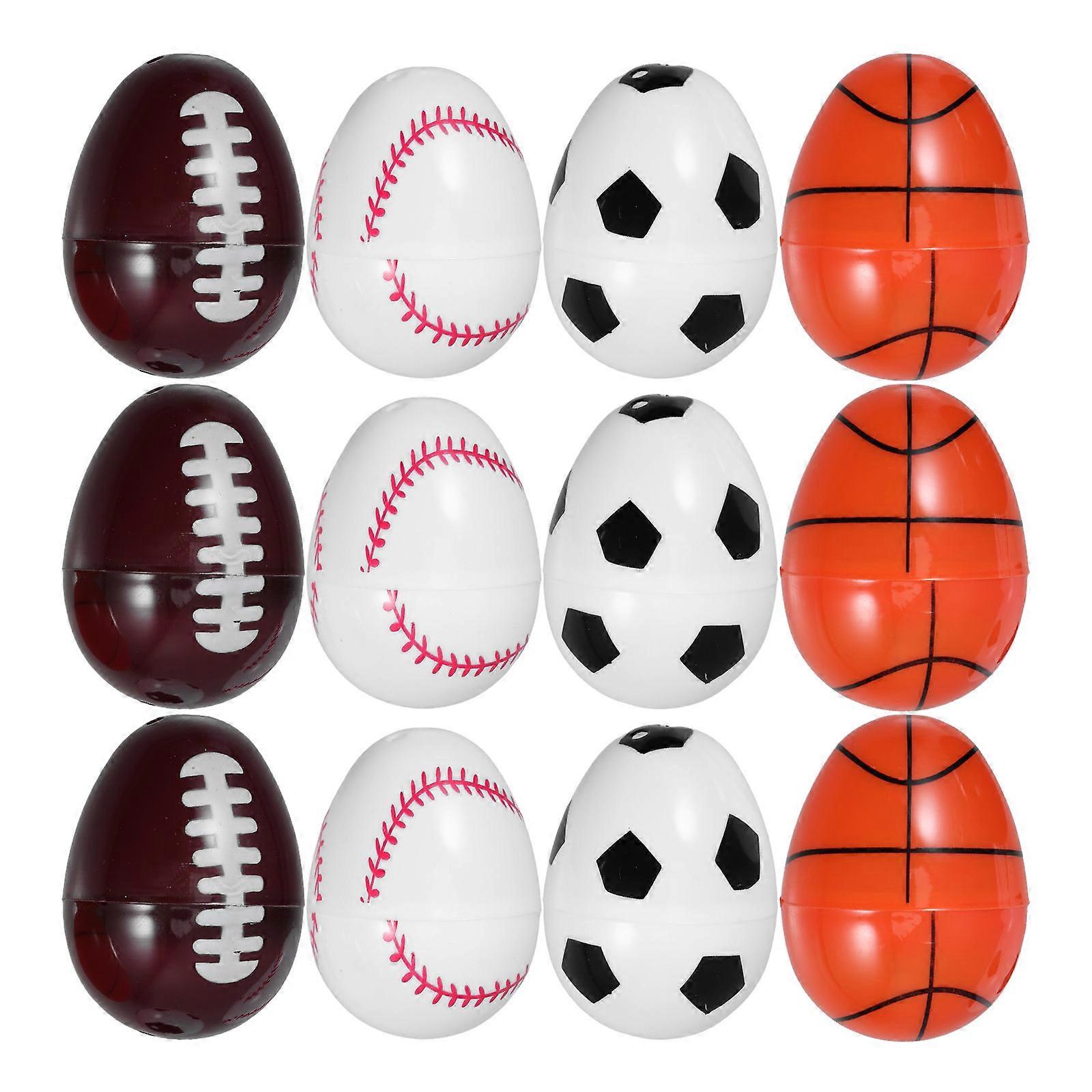 Easter Egg Ornaments Fillable Openable Candy Containers PP Material Plastic Eggs for Easter Egg Hunt Kids 12Pcs