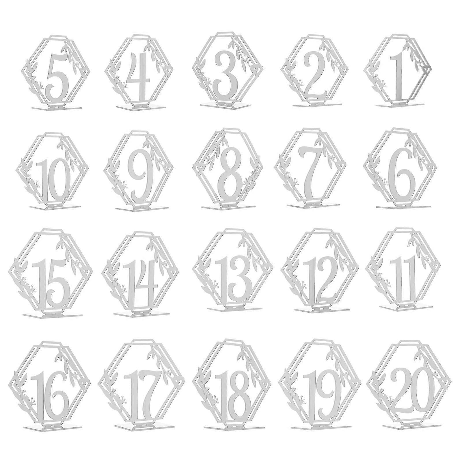 Double-Sided Wedding Table Number Signs Acrylic Reserved 40Pcs Set