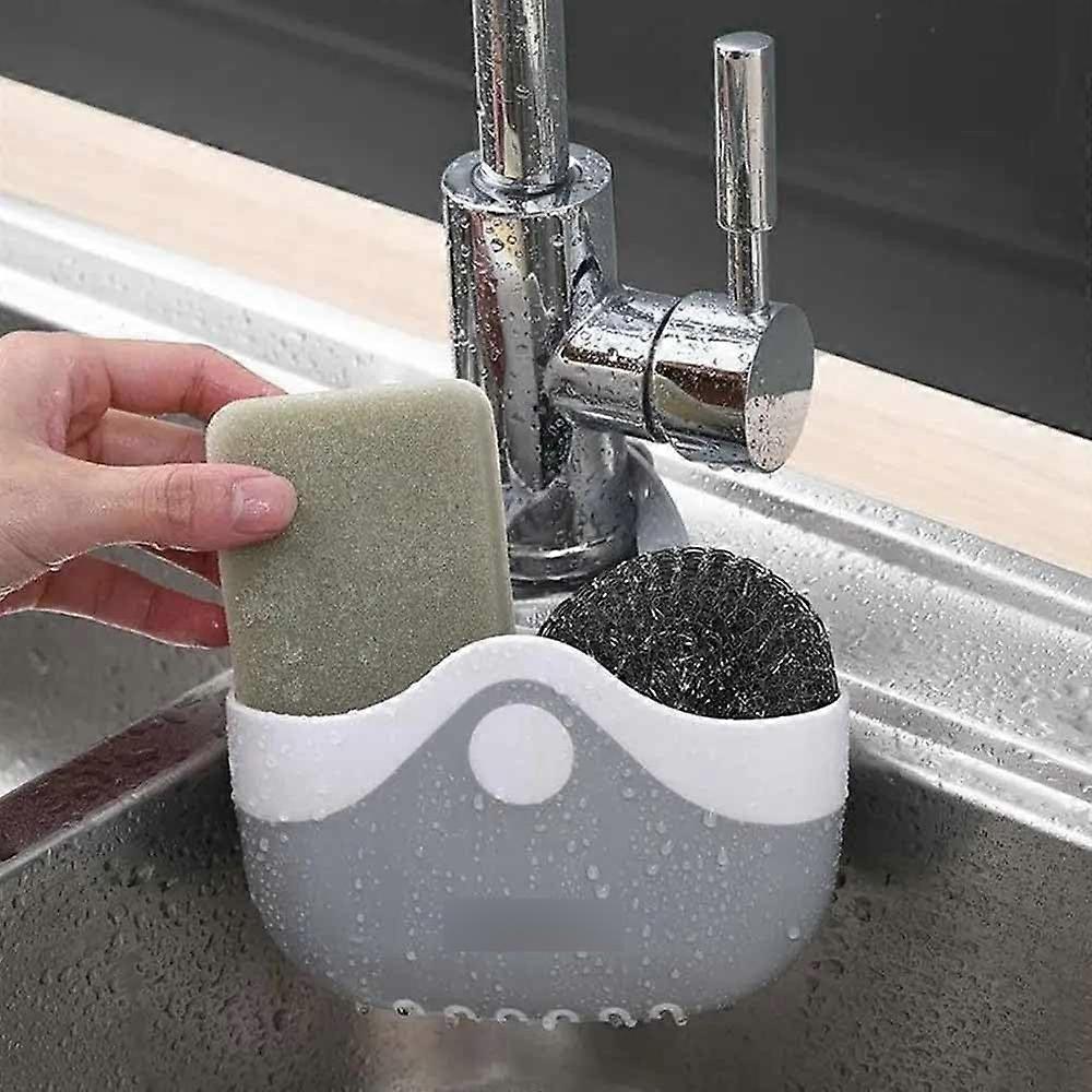 Sink Storage Rack Adjustable Telescopic Over Sink Organizer for Sponge Soap and Kitchen Accessories