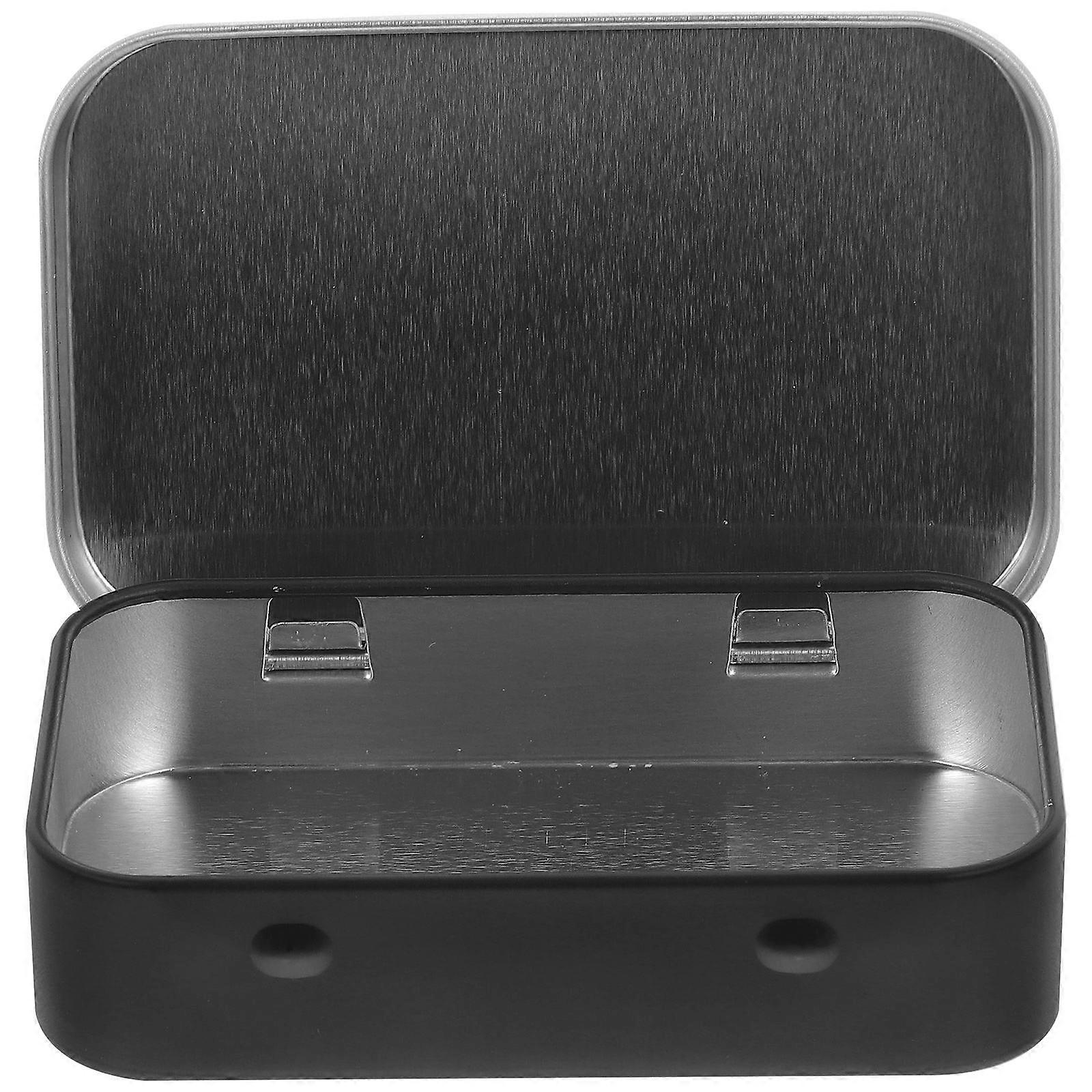 Iron Storage Box Candy Container 5Pcs Black Small Rectangular Cookie Tin