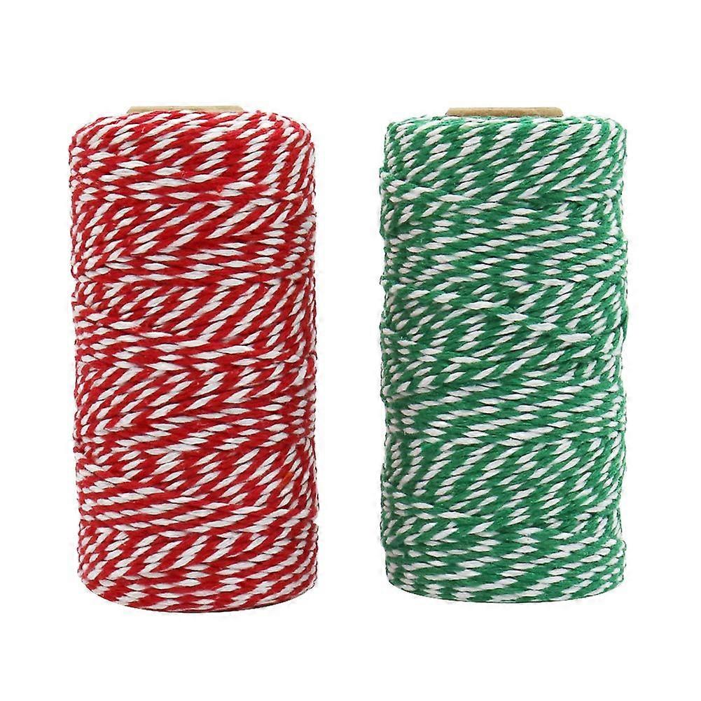 Christmas Bakers Twine 656Ft Red and Green Cotton String for Holiday Gift Wrapping and Crafts