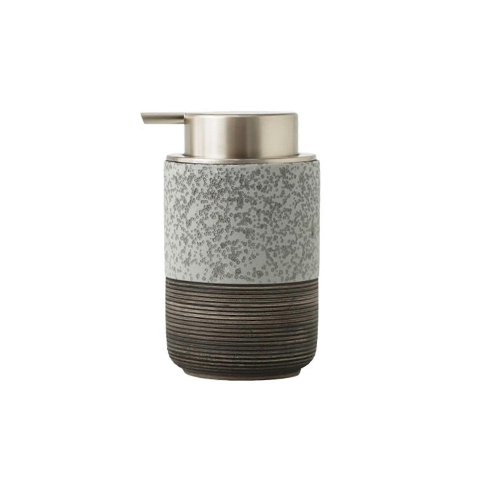 Soap Dispenser 300ml Ceramic Refillable Pump Bottle for Bathroom or Kitchen Lotion and Liquid Storage