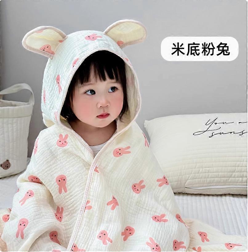Serviette de bain pour b��b�� 4 couches de gaze coton infantile quatre saisons �� capuche dessin anim�� peignoir enfant en bas age serviette de 