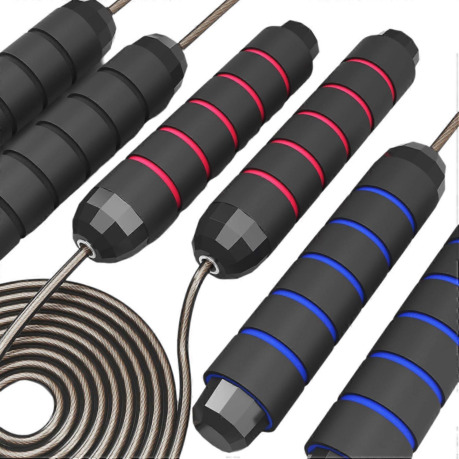 Jump Rope 3 Pack, Adjustable Tangle-Free Speed Jumping Rope for Men Women and Kids Fitness, Steel Skipping Rope（Y1638）