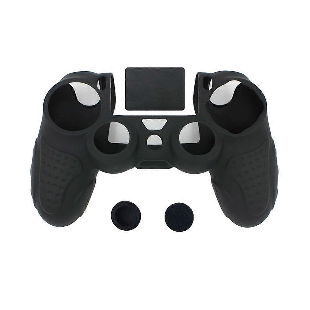 Silicone Controller Cover Black AntiSlip Grip Protective Skin with Full Button Access for PS4