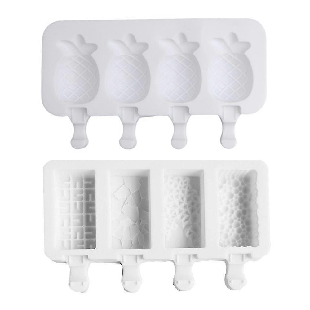 Popsicle mold 2 pieces of silicone popsicle mold The popsicle mold without bisphenol A can be reused and easily released.