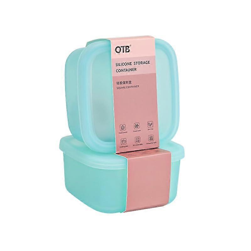 Set of 2 Reusable Silicone Food Storage Containers, 600ml BPA  Airtight Leakproof, Dishwasher and Freezer Safe