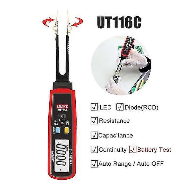 Multimetro Ut116a Ut116c Auto Range Capacitance Capacitance Diode (rcd) Led Zener DCv Continuidade Battery Tester Meter