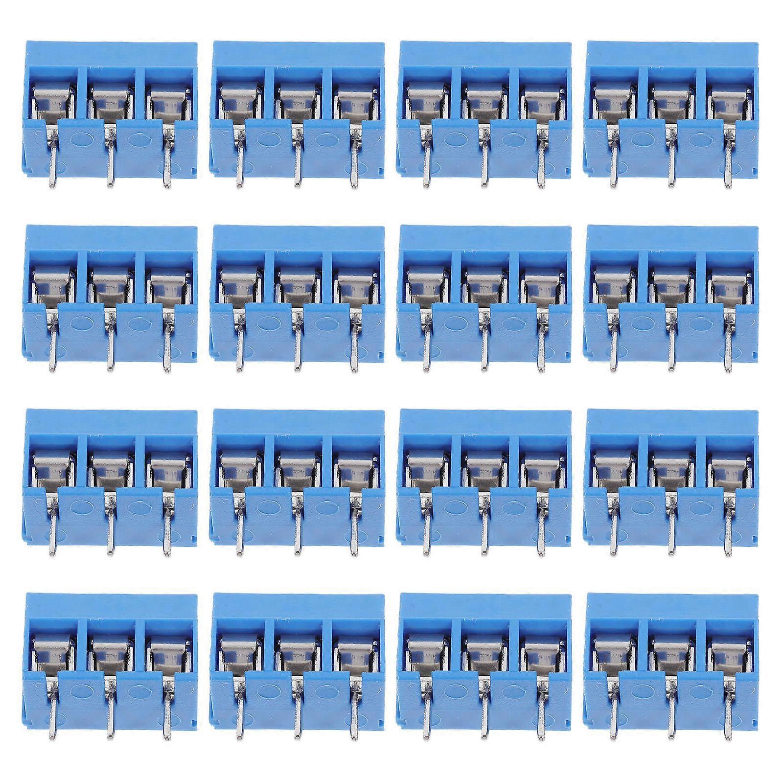 20pcs PCB Screw Terminal Block Connectors for Easy Installation and High Efficiency in Electronics Projects and DIY Applications
