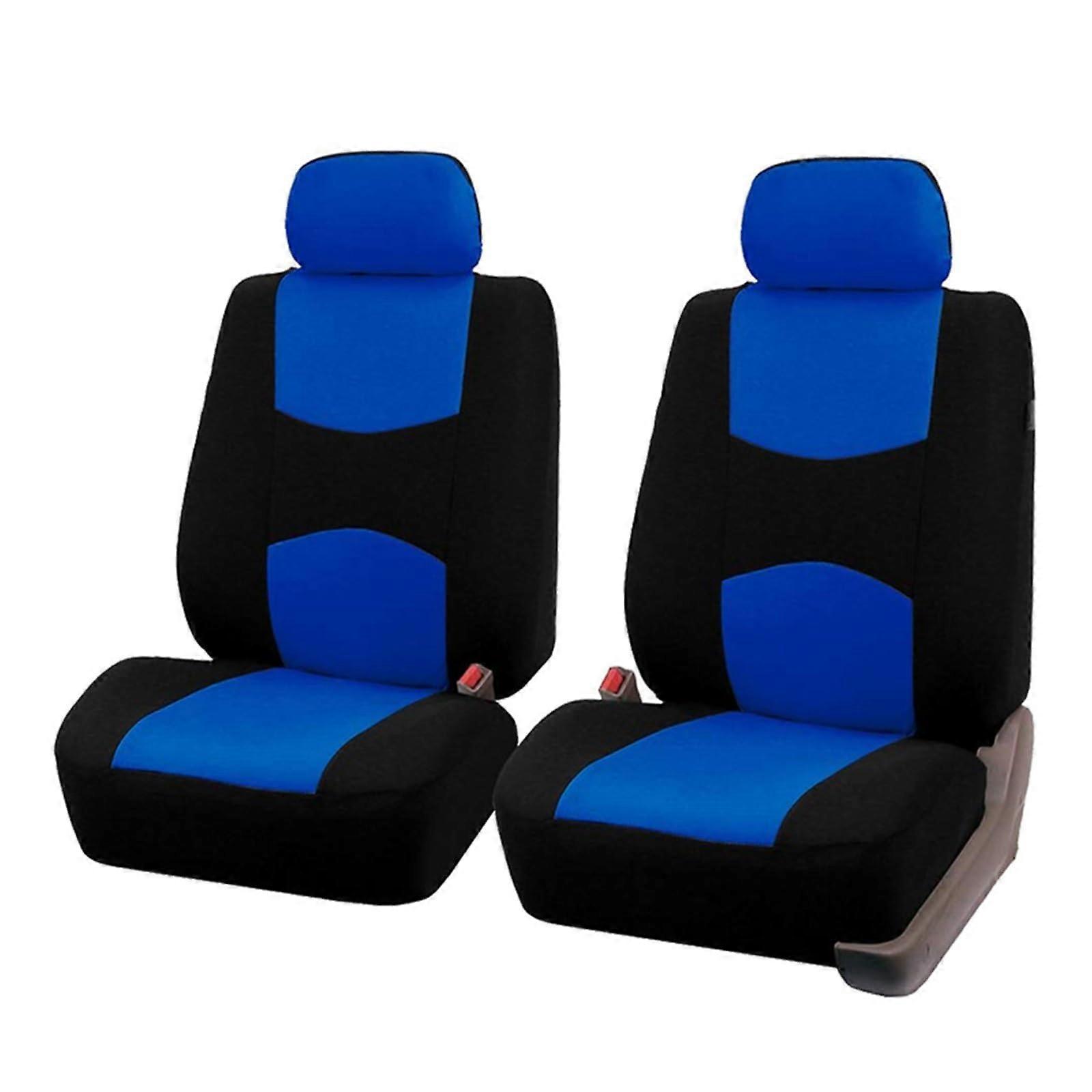 Universal Car Seat Covers Set, Breathable Durable Fabric, Blue Interior Protectors 2Pack