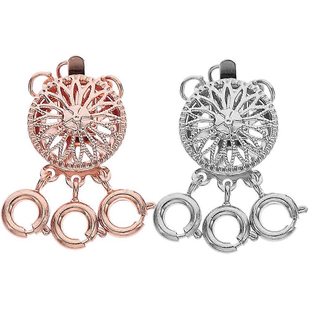 2Pcs Necklace Spacers Layered Design Necklace Making Copper For DIY Projects