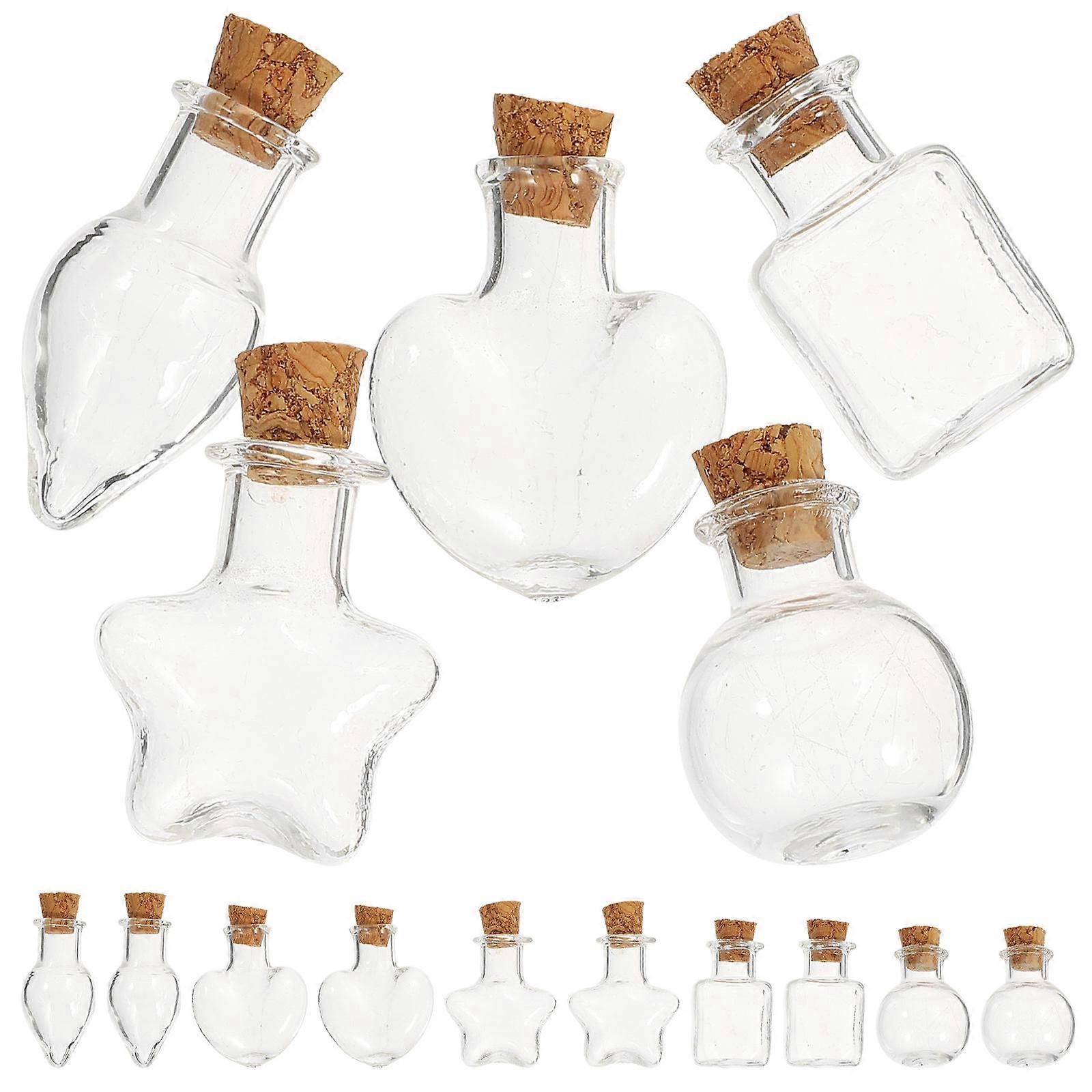Transparent Glass Bottle Multi-Function Wish Bottle for Storage 15Pcs