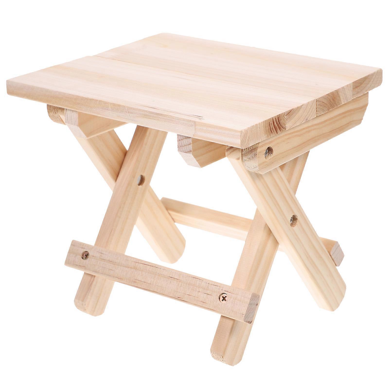 Folded Stool Solid Wood Folded Stool for Changing Shoes 1Pcs Multi Color