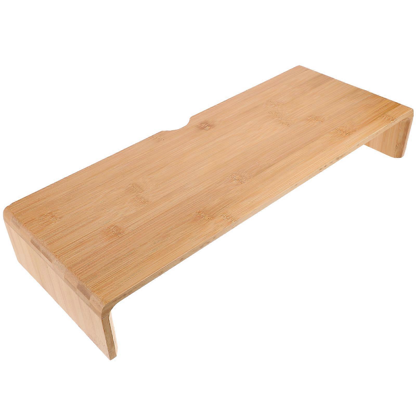 Computer Monitor Riser Bamboo Stand for Storage Use on Desk