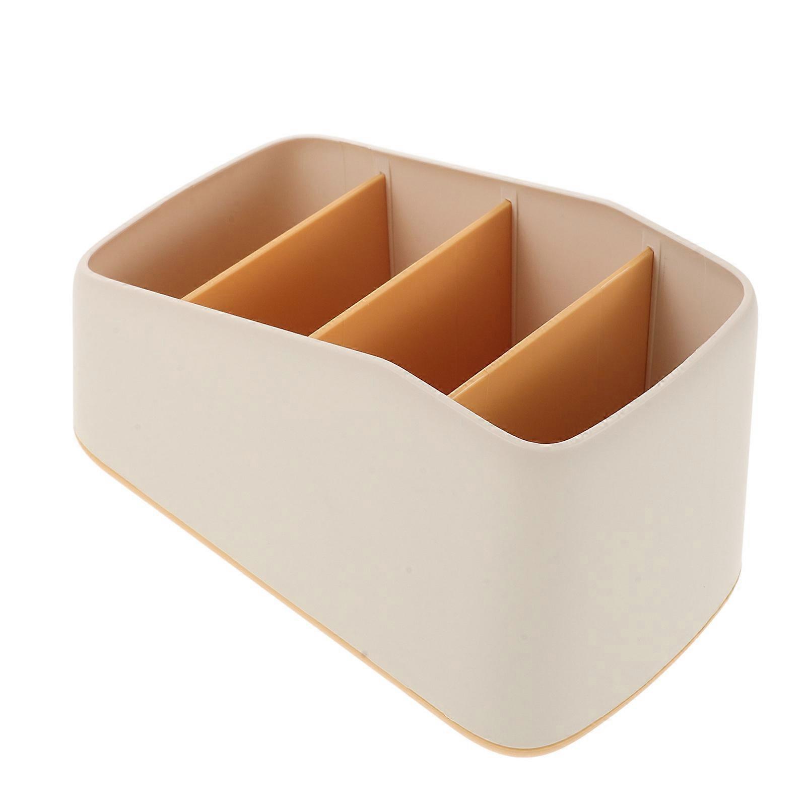 Multi-Grid Yellow Remote Control Storage Box for Household Storage 1Pcs