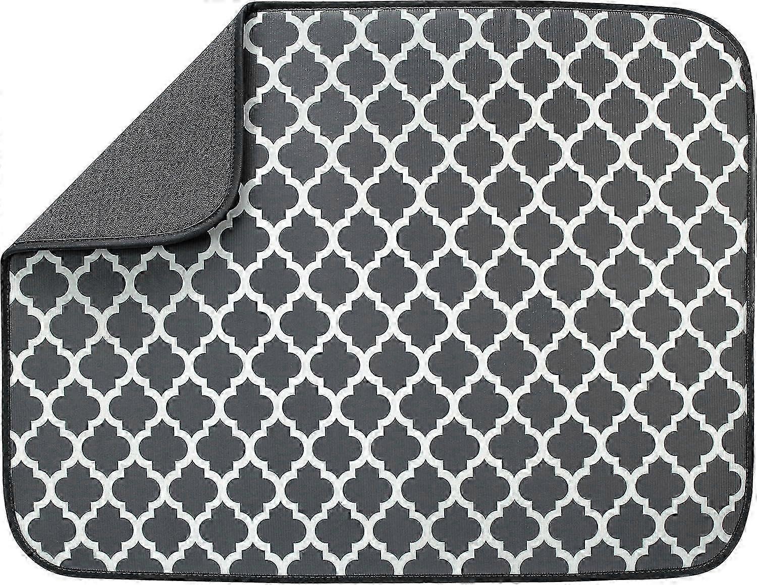 Reversible XL Microfiber Dish Drying Mat for Kitchen,Pewter Gray 2025