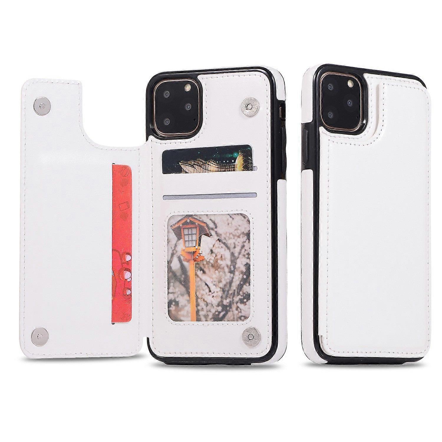 Case For Iphone 13 Mini White Leather Crazy Horse Pattern No8799