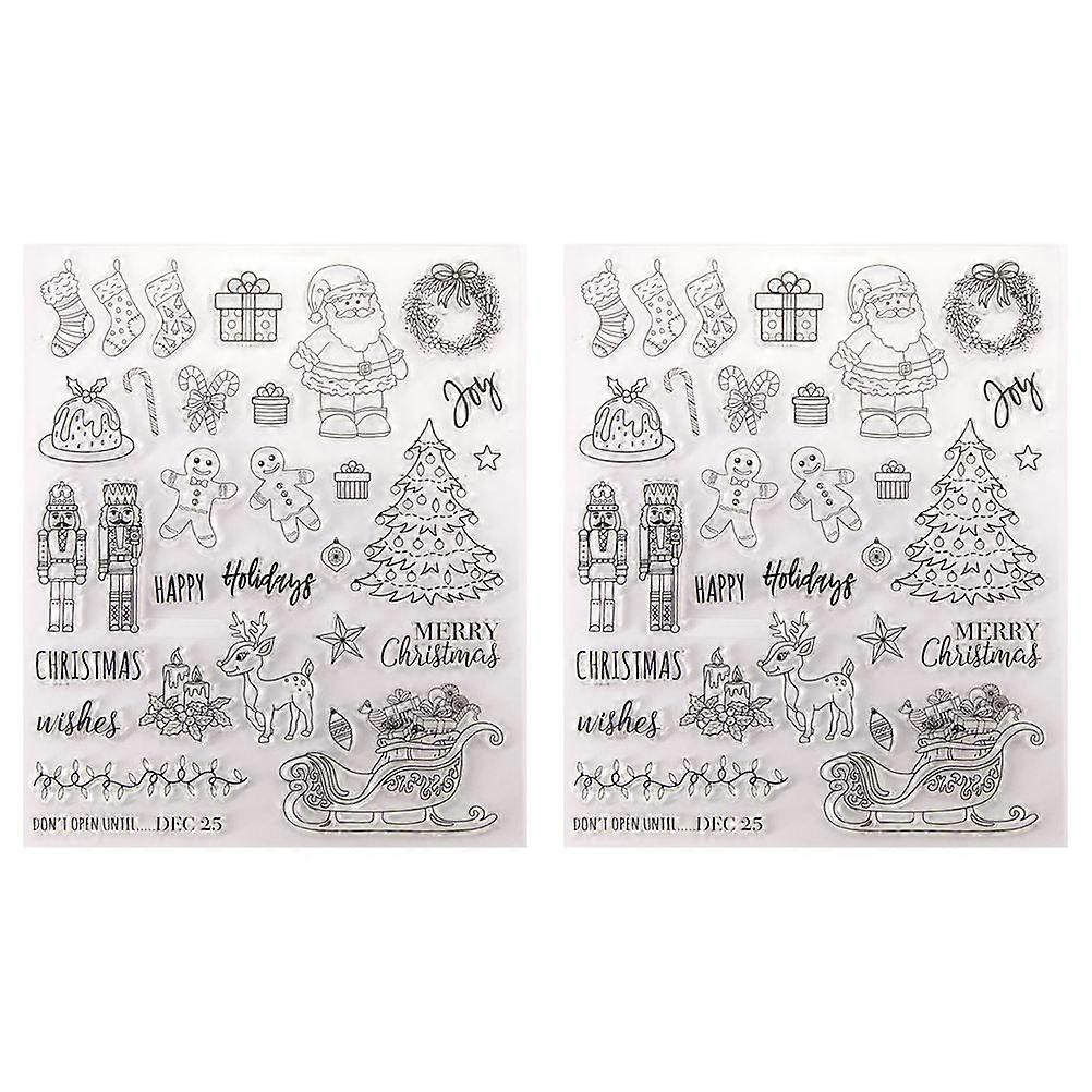DIY Christmas Stamp Silicone Transparent for Scrapbooking Use 2Pcs