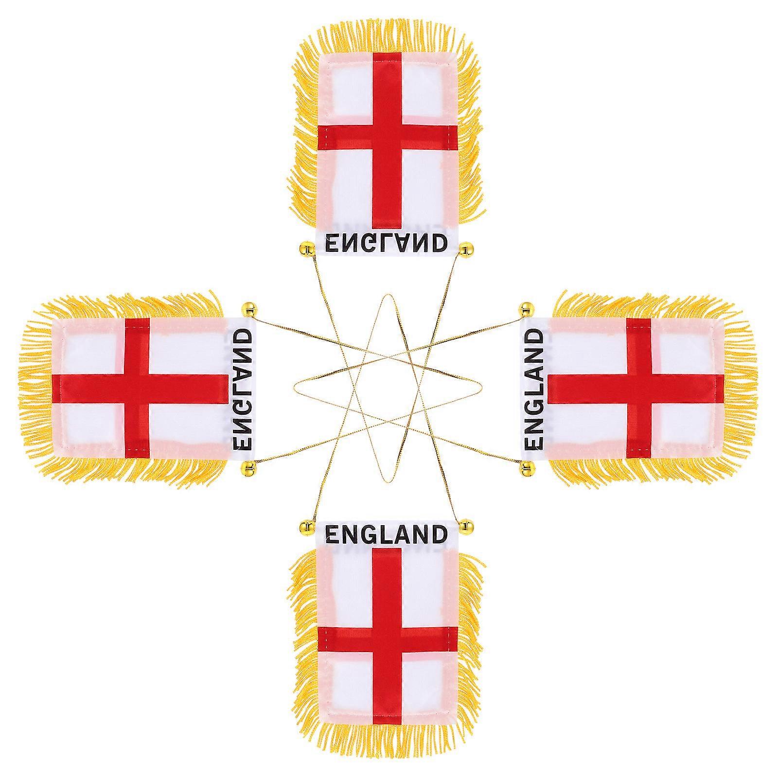 Mini Banners England Car Flags for Hanging Rearview Mirror 12Pcs