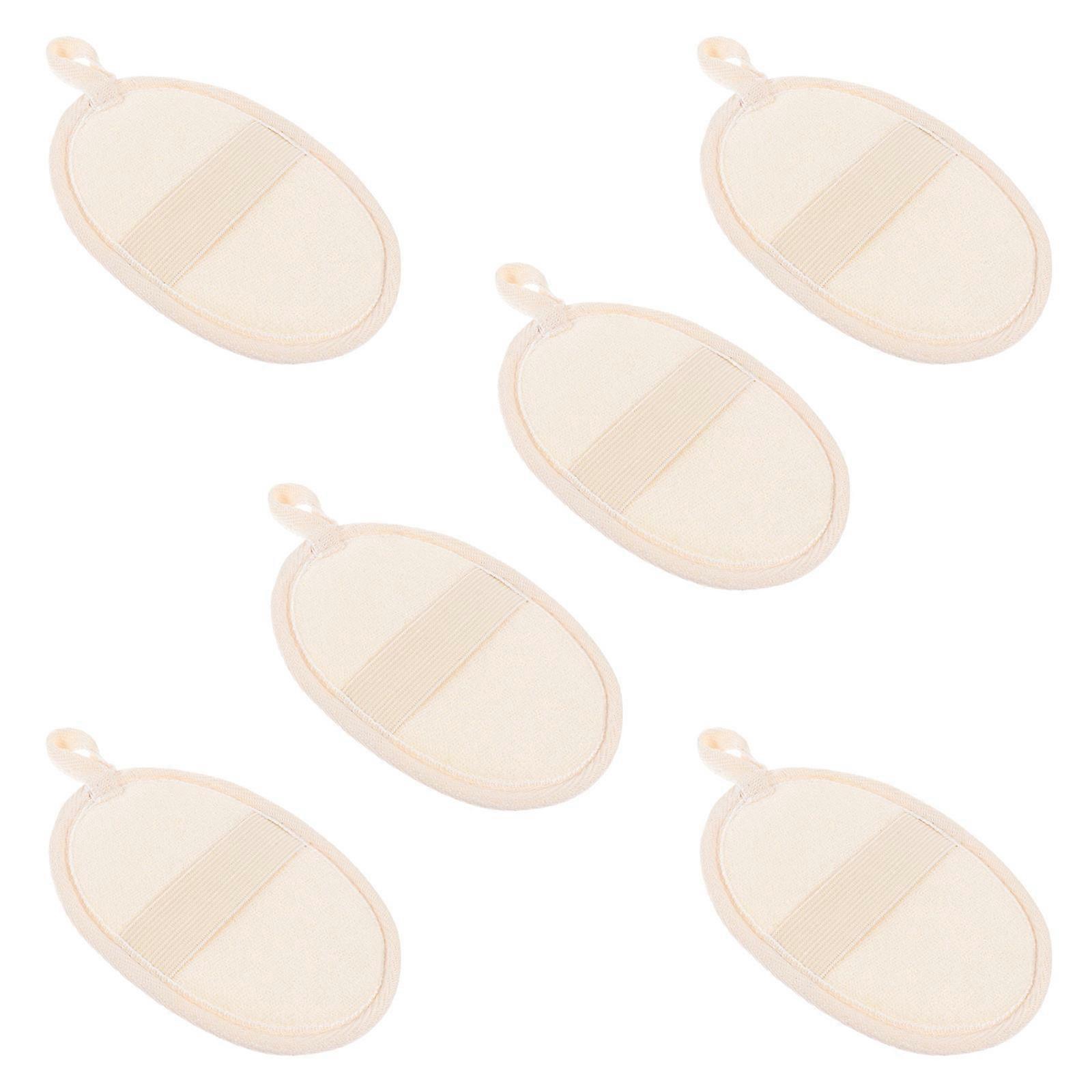 Beige Loofah Bath Towels Exfoliating Bathing Tools 18Pcs Pack