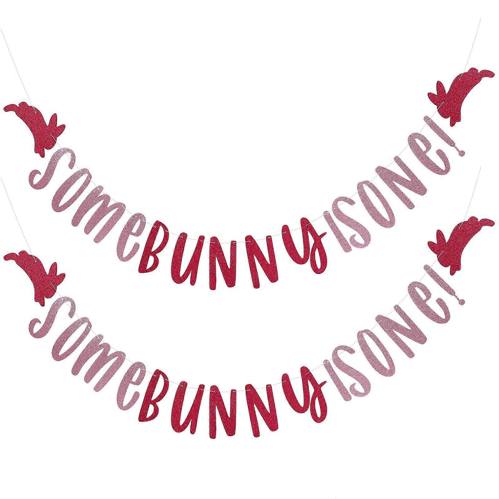 2Pcs Easter Elements Bunting Happy Easter Banner Holiday Party Easter Hanging Banner Ornament