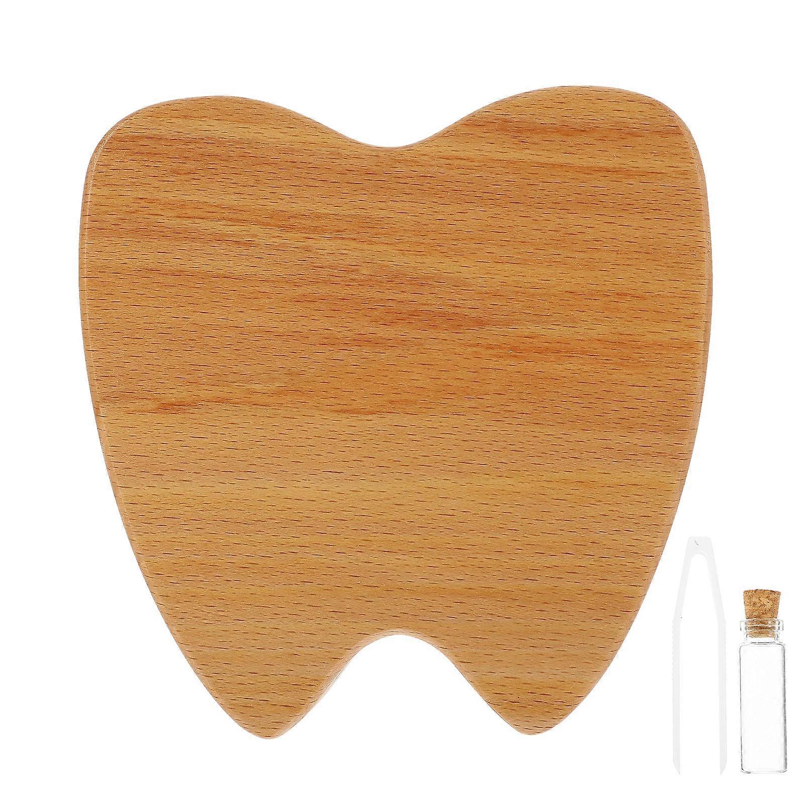 Baby Tooth Keepsake Box Wooden Storage Box for Memory 2Pcs Light Brown