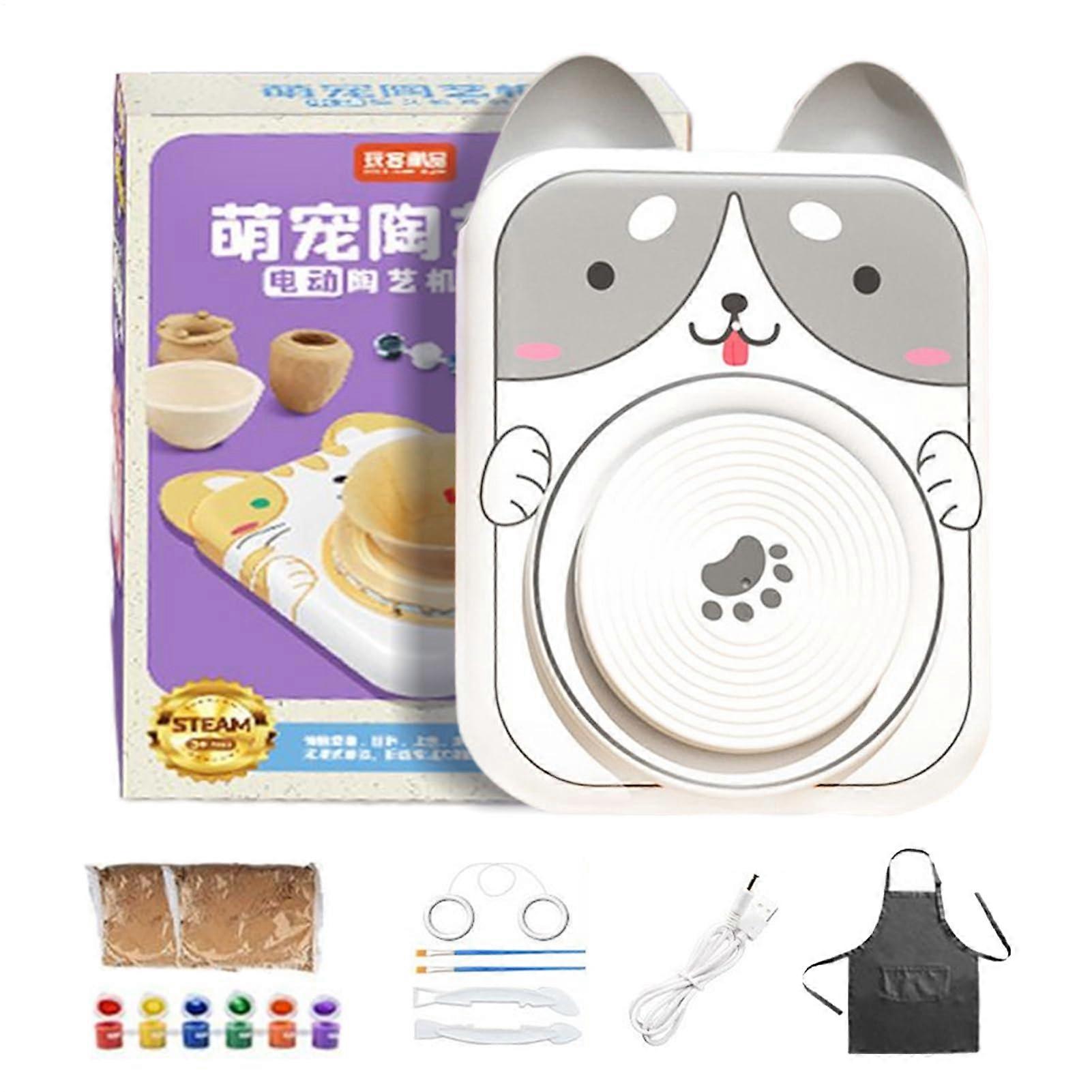 Kids Pottery Wheel with Children's Ceramic Sculpting Tool, USB Powered, BeginnerFriendly Kit