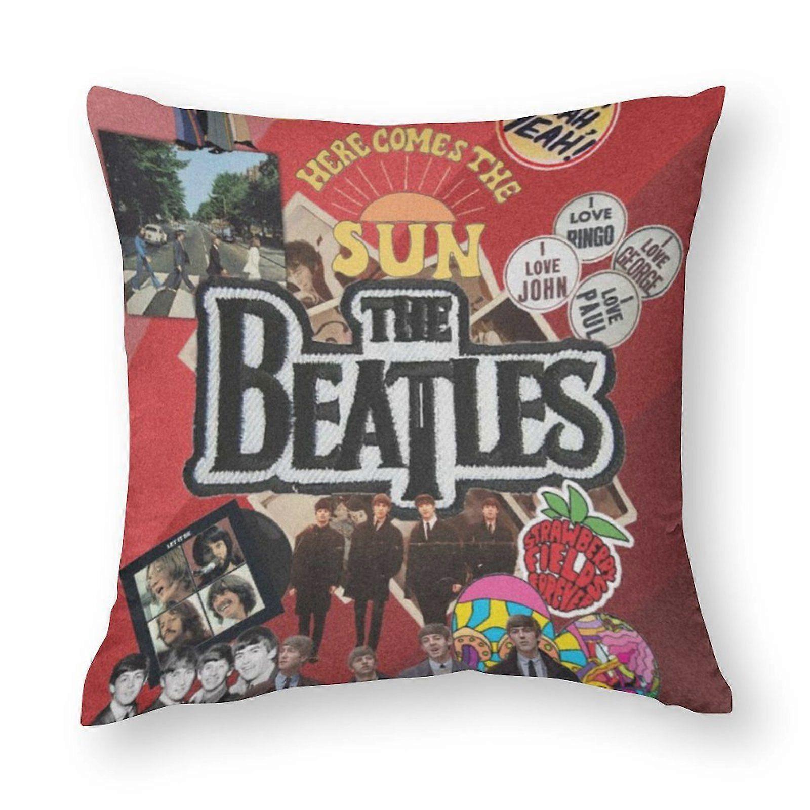 The beatles Throw Pillow Covers Linen Patterned Smooth Classic Washable for Bed