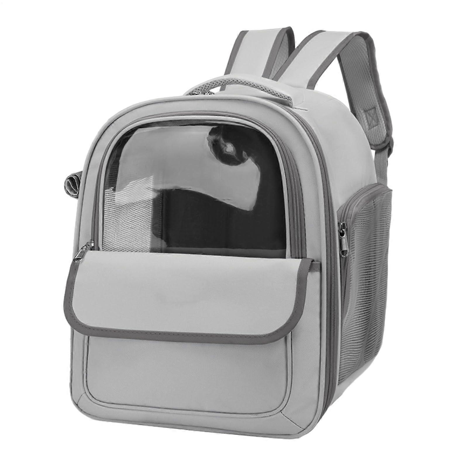 Cat Backpack Carrier with Breathable Mesh, Spacious Interior for Small Dogs and Cats, Grey