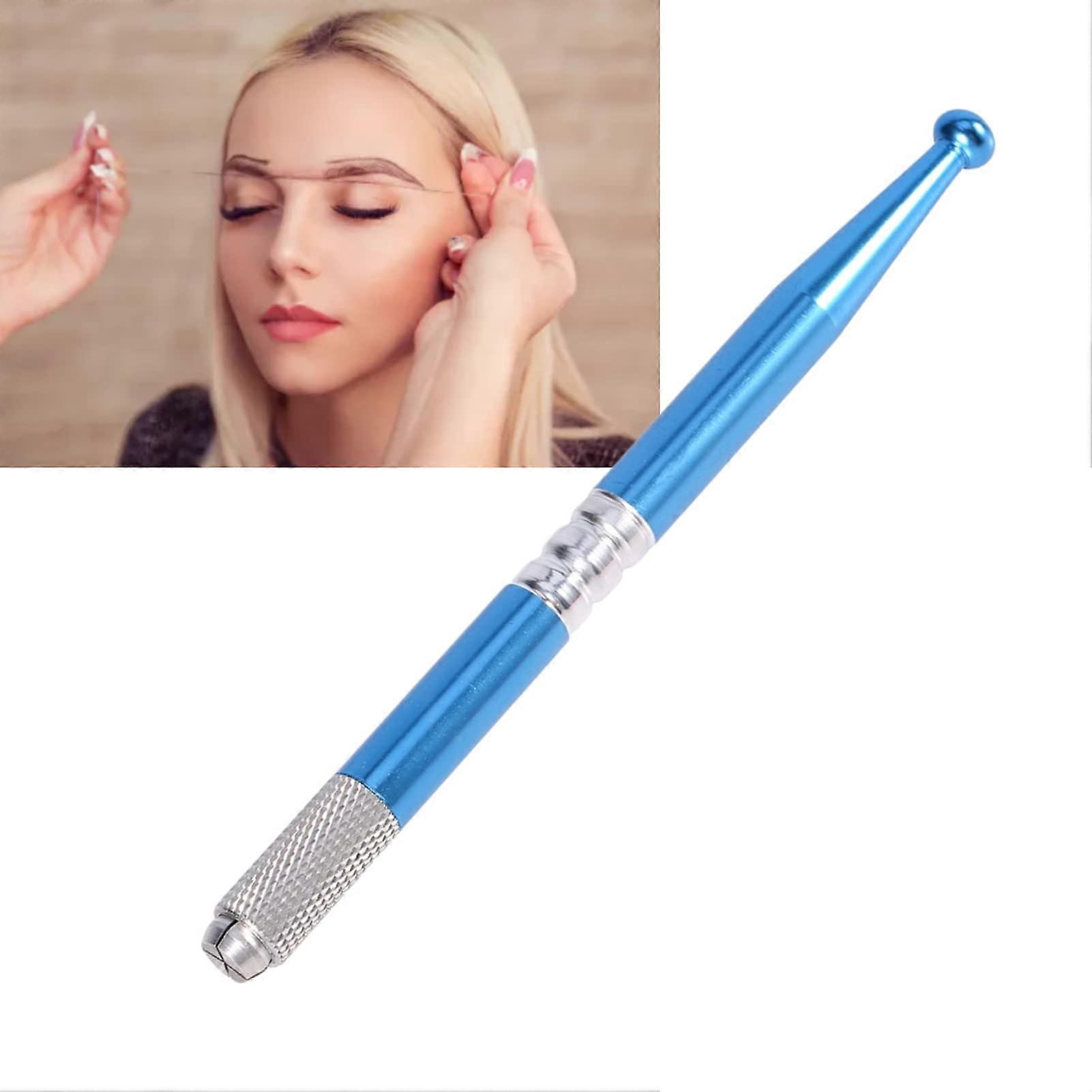Microblading Pen with Precise Stroke Control, Ergonomic Antiskid Grip, Lightweight 25g Blue Eyebrow Tattoo Tool