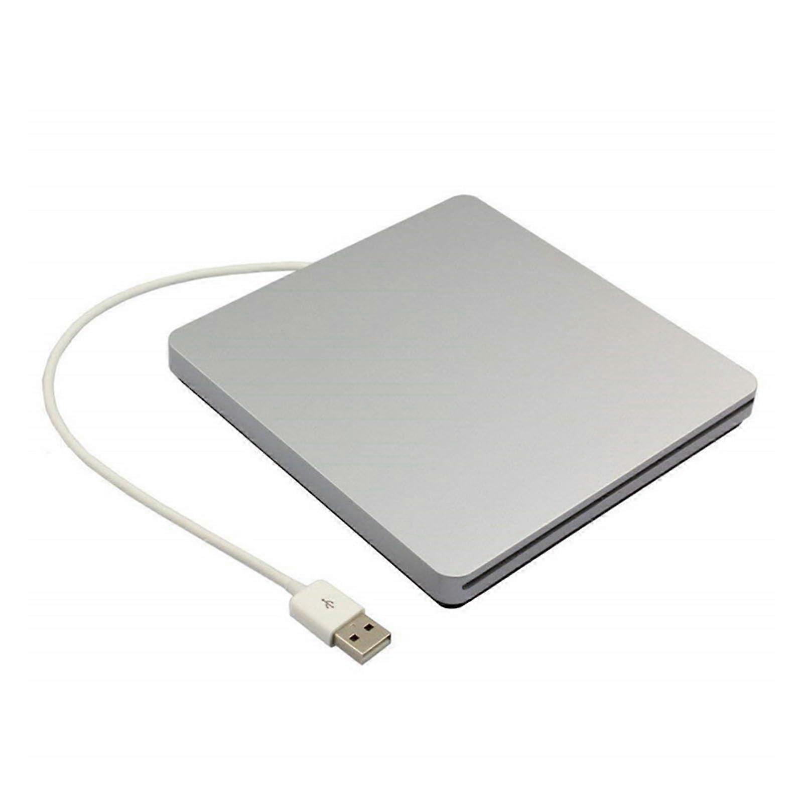 External DVD Drive USB CD/DVD Burner with Speed Disc Burning for Laptop PC Mac Silver