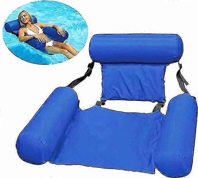 Inflatable Water Hammock Float Chair with Double Strap Adjustment Lightweight Storage Pool Summer Float Bed
