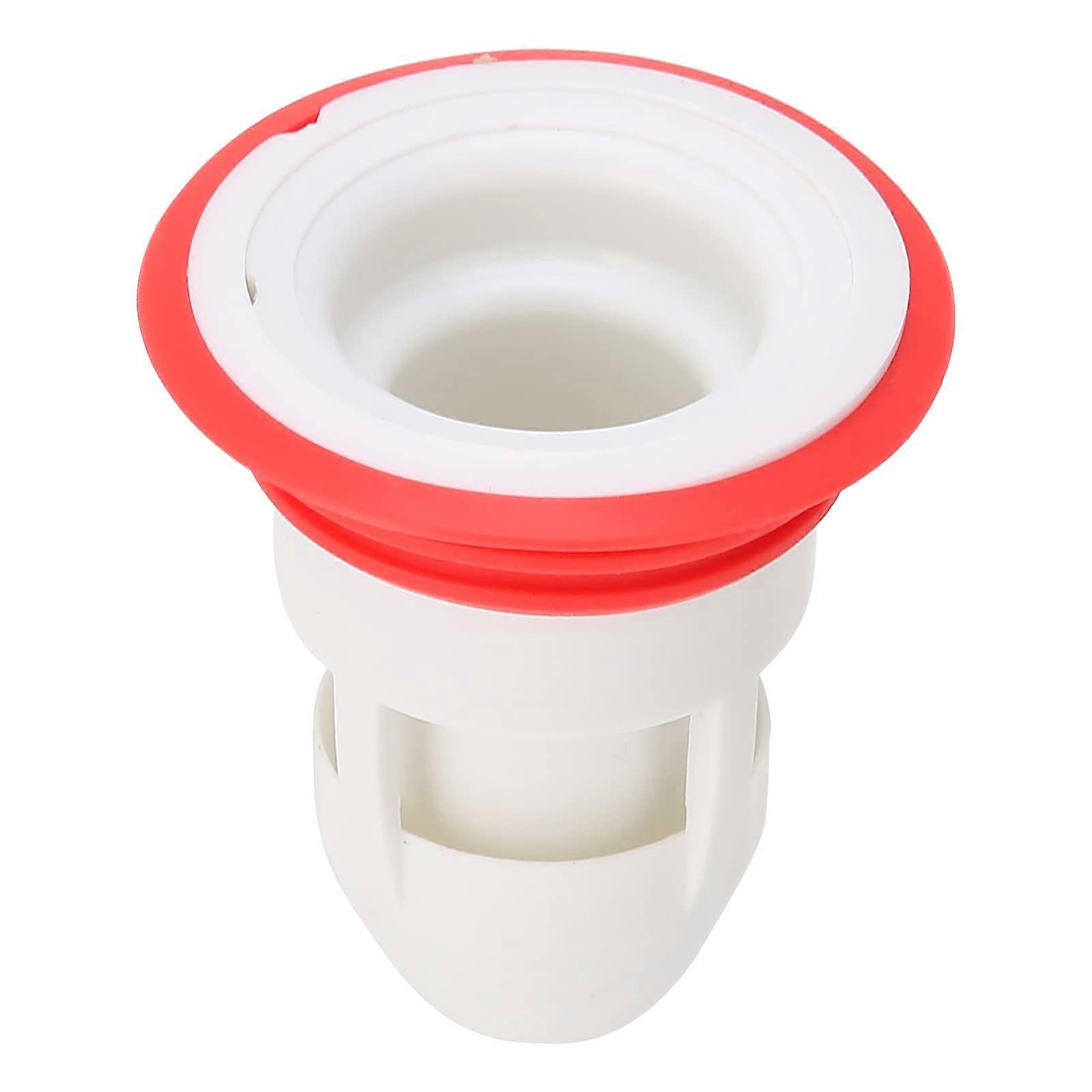 Floor Drain Backflow Preventer with Odor Blocking Seal, White Red Shower Drain Plug for Bathroom Kitchen