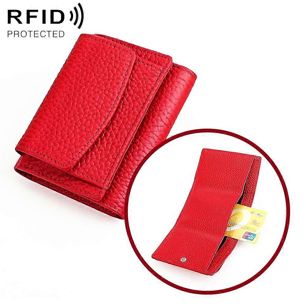 Women RFID Short Leather Wallet